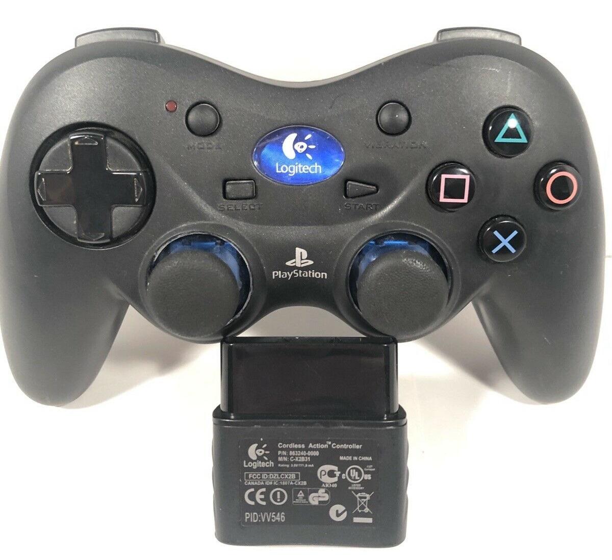Retroid Games Winston-Salem - Logitech Wireless Black Controller - Video Game - Playstation 2